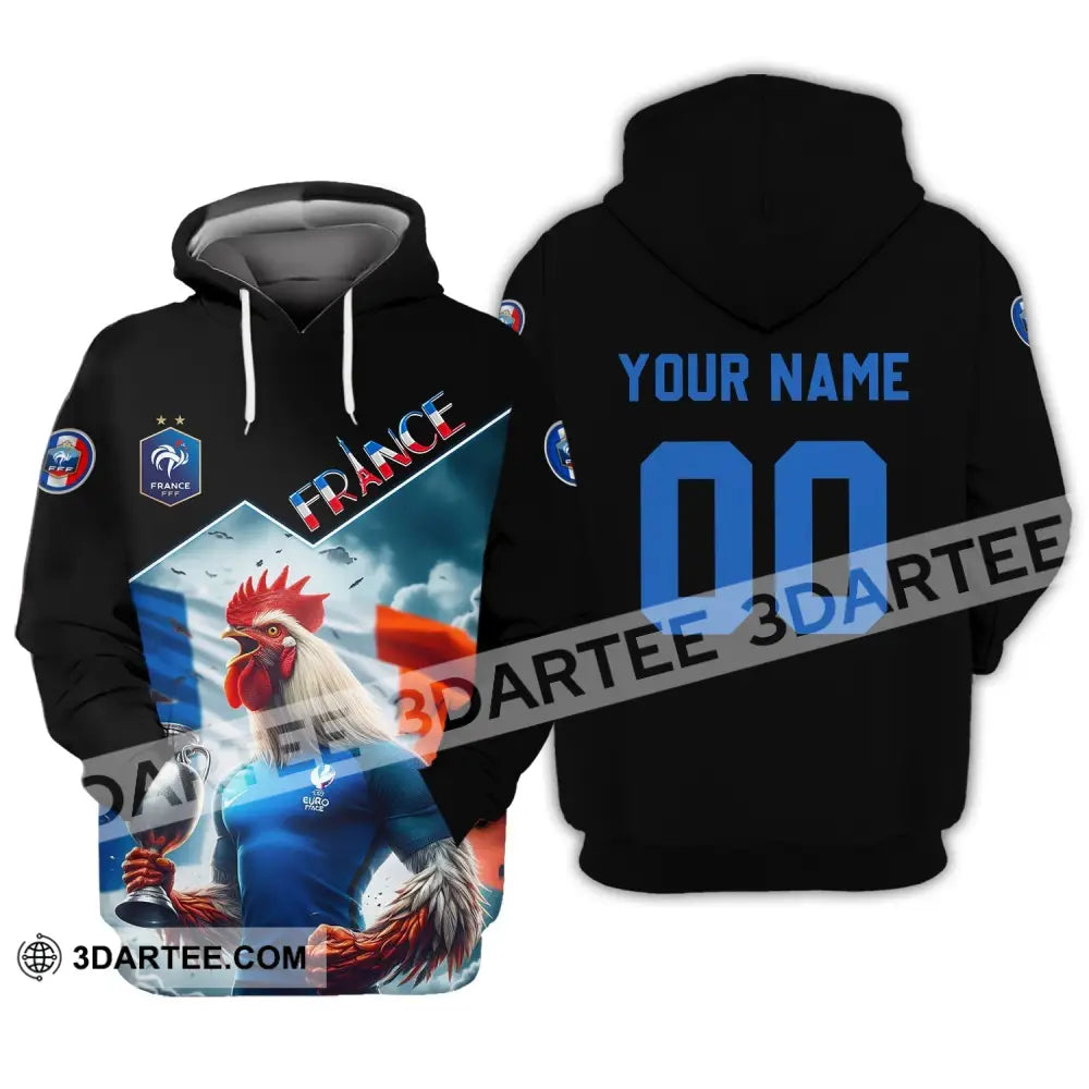 Unisex Shirt - Custom Name And Number Euro 2024 French Chicken Hoodie / S T-Shirt