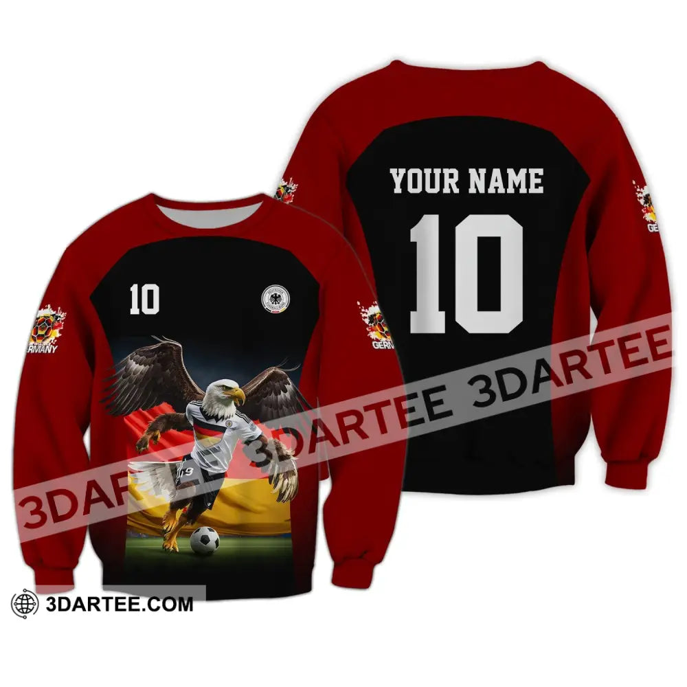 Unisex Shirt - Custom Name And Number Euro 2024 German Eagle Long Sleeve / S T-Shirt