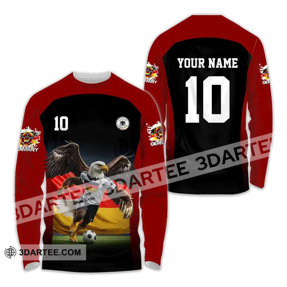 Unisex Shirt - Custom Name And Number Euro 2024 German Eagle Long Sleeve / S T-Shirt