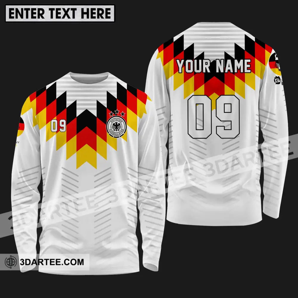 Unisex Shirt - Custom Name And Number Euro 2024 Germany National Team Flag Color Long Sleeve / S