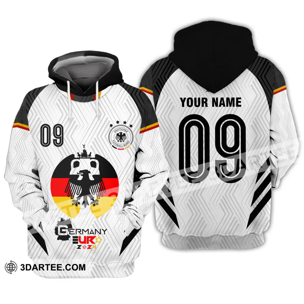 Unisex Shirt - Custom Name And Number Euro 2024 Germany Team Logo Hoodie / S T-Shirt