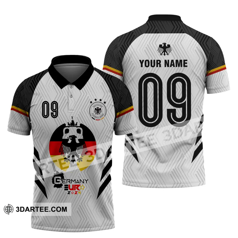 Unisex Shirt - Custom Name And Number Euro 2024 Germany Team Logo Polo / S T-Shirt