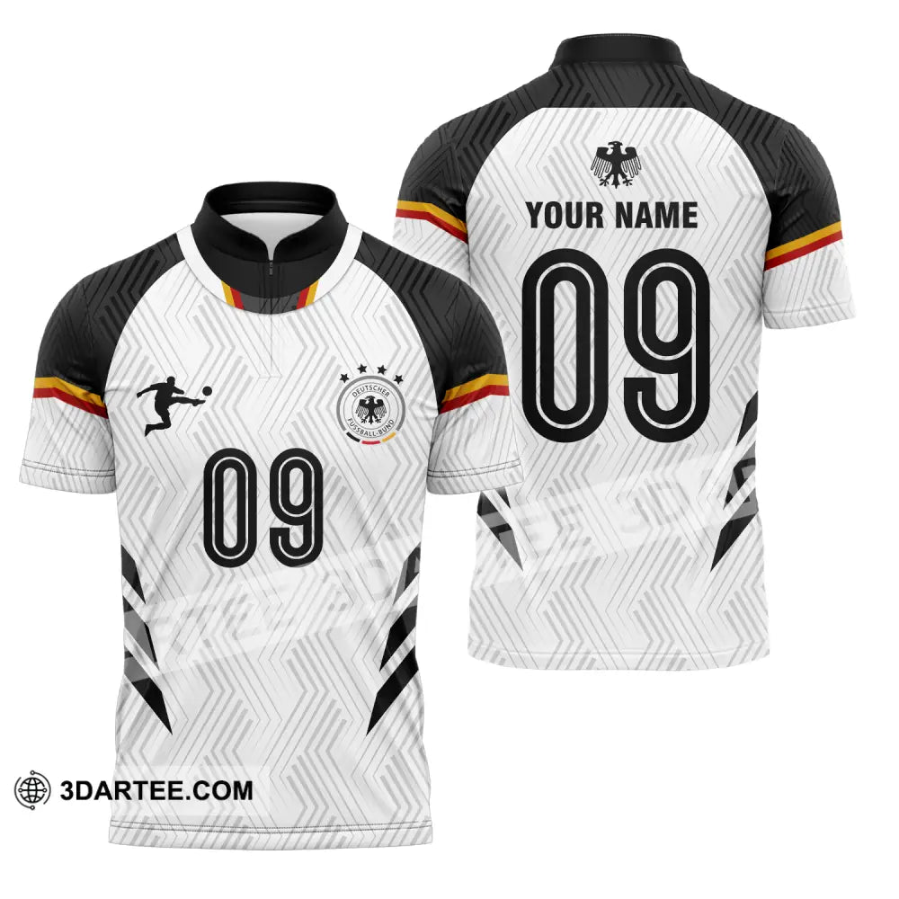 Unisex Shirt - Custom Name And Number Euro 2024 Germany Zipper Polo / S T-Shirt