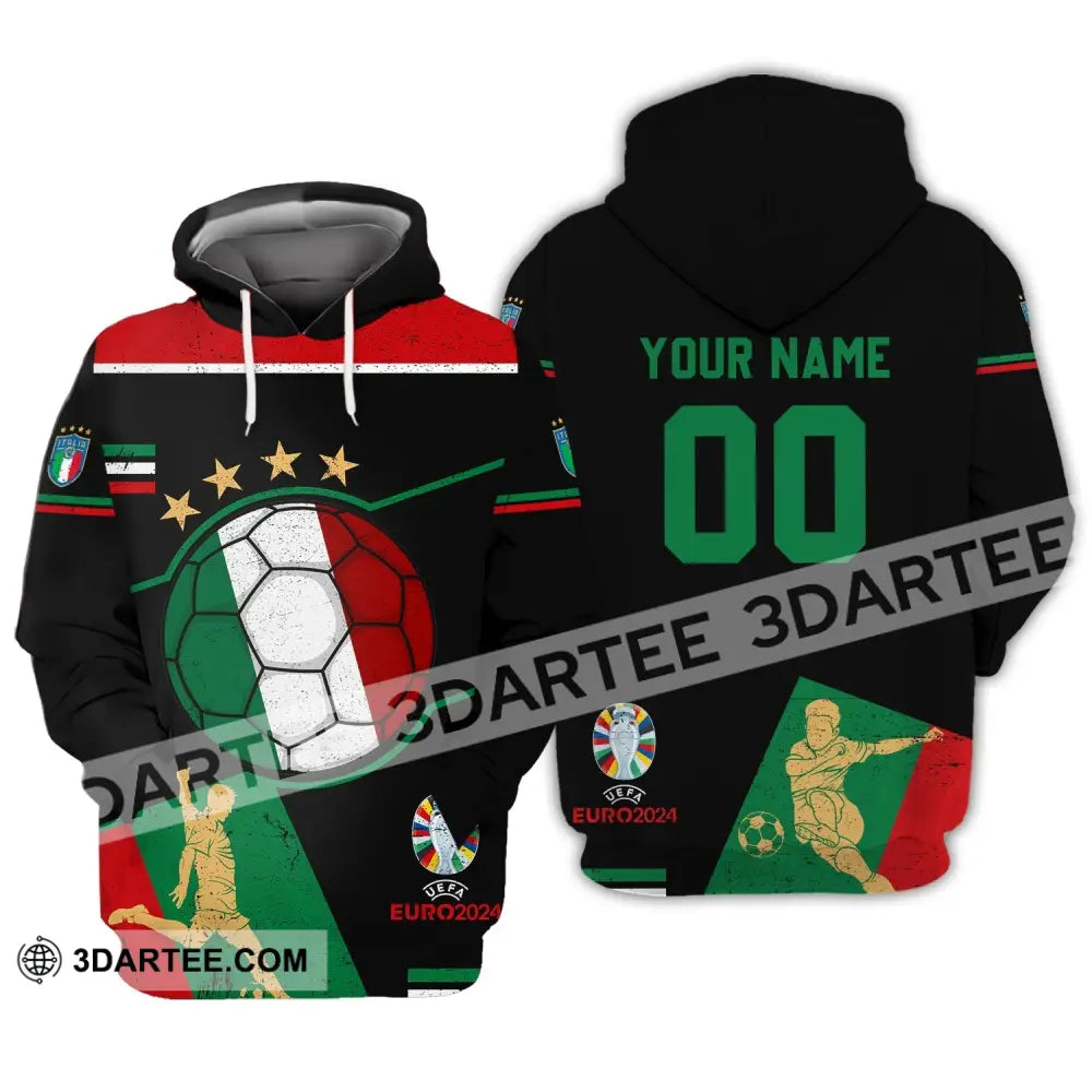 Unisex Shirt - Custom Name And Number Euro 2024 Italia Team Hoodie / S T-Shirt