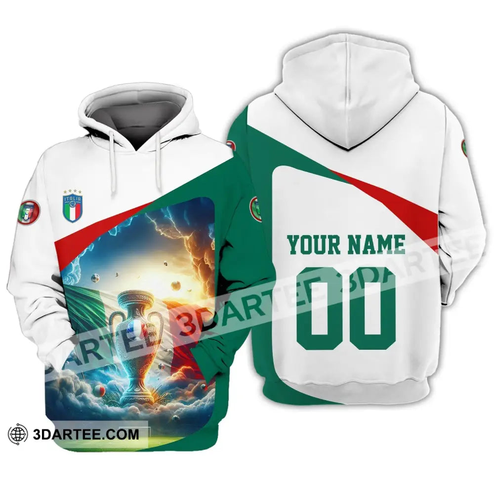 Unisex Shirt - Custom Name And Number Euro 2024 Italy Cup Hoodie / S T-Shirt