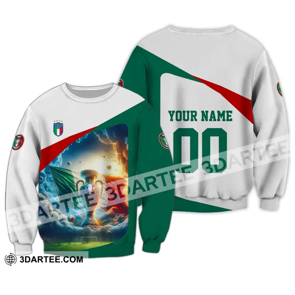 Unisex Shirt - Custom Name And Number Euro 2024 Italy Cup Long Sleeve / S T-Shirt