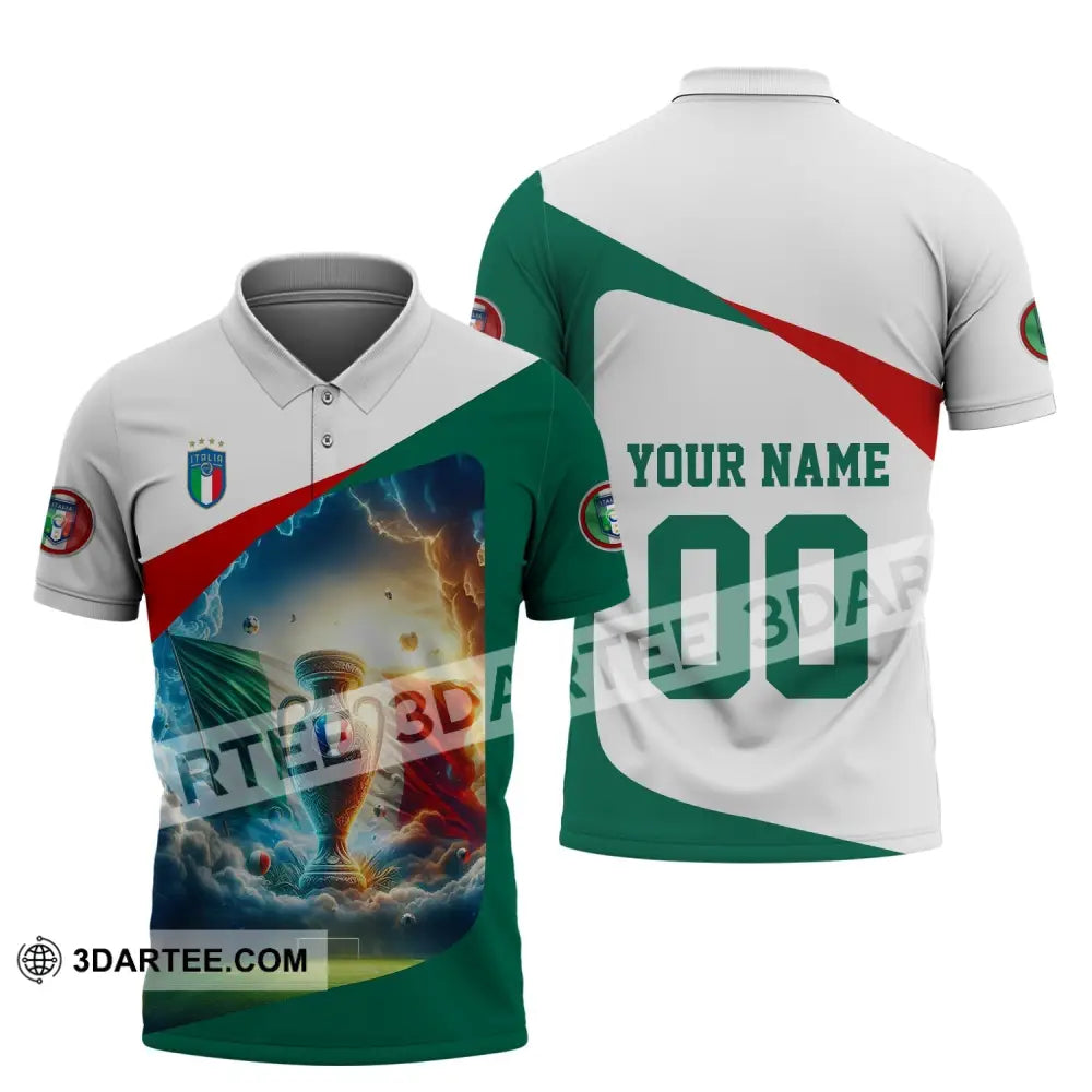 Unisex Shirt - Custom Name And Number Euro 2024 Italy Cup Polo / S T-Shirt