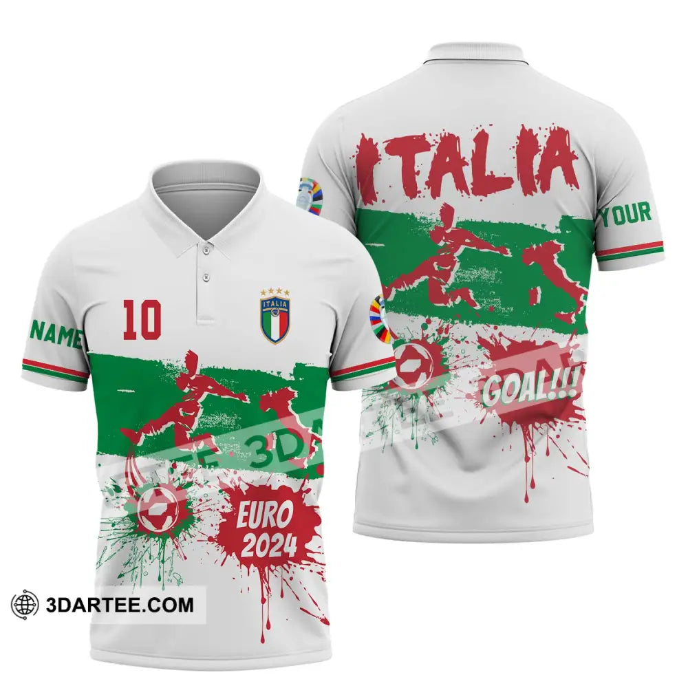 Unisex Shirt - Custom Name And Number Euro 2024 Italy National Team Goal! Polo / S T-Shirt