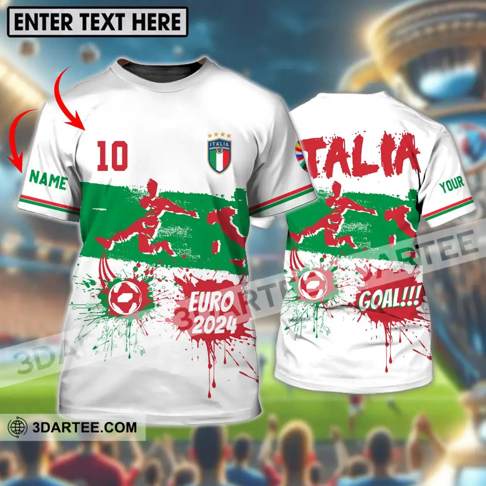 Unisex Shirt - Custom Name And Number Euro 2024 Italy National Team Goal! T-Shirt