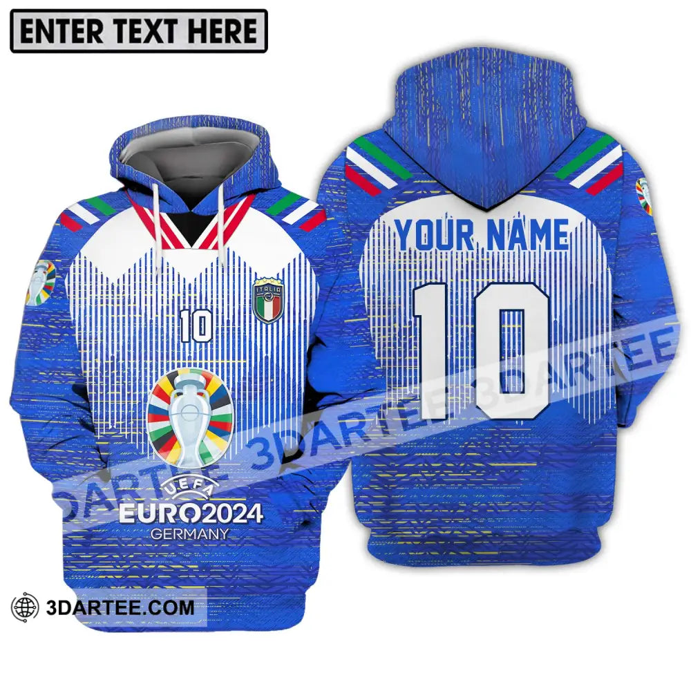 Unisex Shirt - Custom Name And Number Euro 2024 Italy National Team Hoodie / S T-Shirt