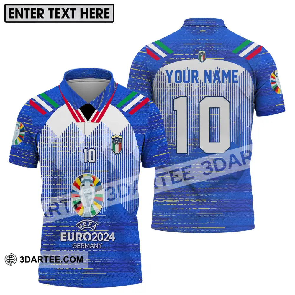 Unisex Shirt - Custom Name And Number Euro 2024 Italy National Team Polo / S T-Shirt