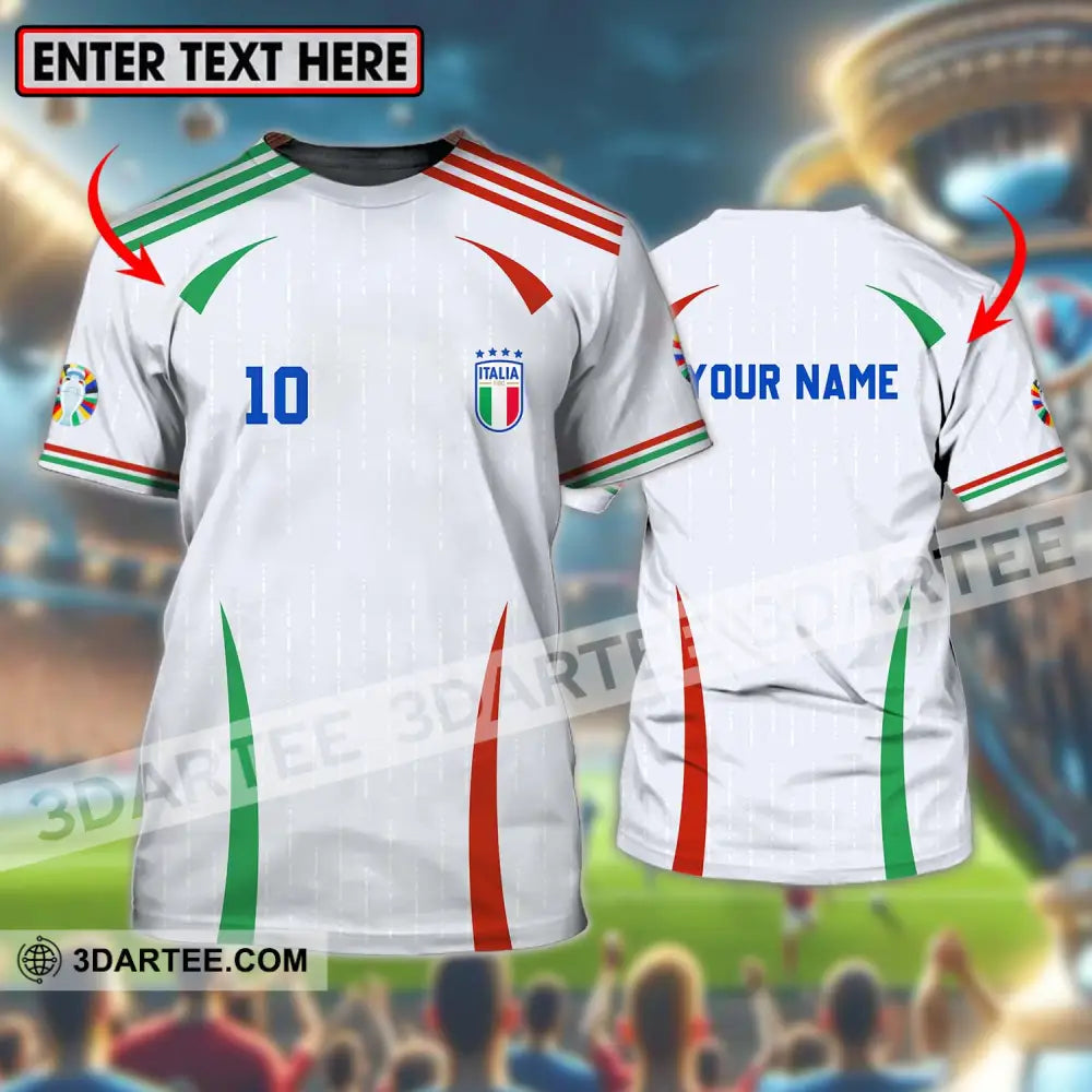 Unisex Shirt - Custom Name And Number Euro 2024 Italy Team T-Shirt