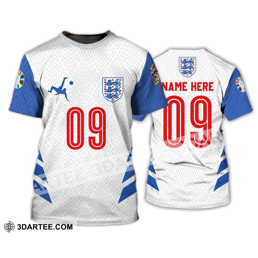 Unisex Shirt - Custom Name And Number Euro 2024 Logo England Team T-Shirt / S T-Shirt