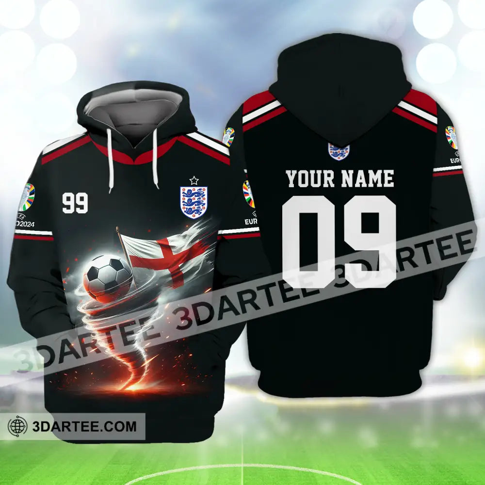 Unisex Shirt - Custom Name And Number Euro 2024 National Team England Hoodie / S T-Shirt