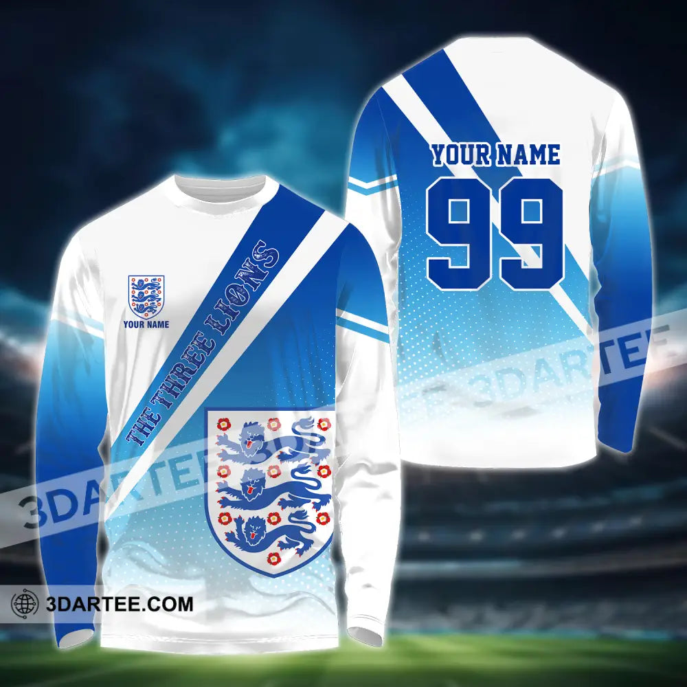 Unisex Shirt - Custom Name And Number Euro 2024 National Team England Long Sleeve / S T-Shirt