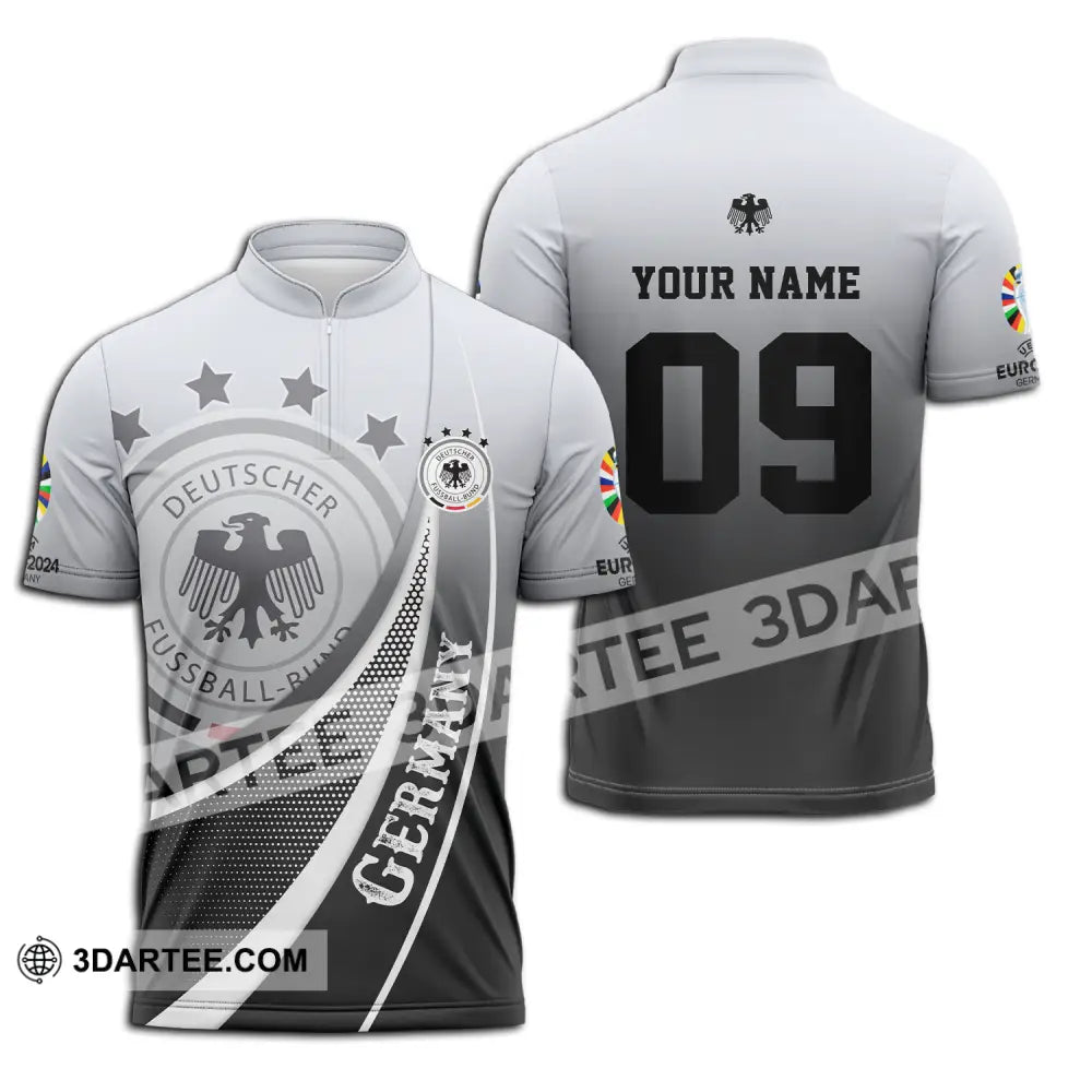 Unisex Shirt - Custom Name And Number Euro 2024 National Team Germany Deutsche Zipper Polo / S