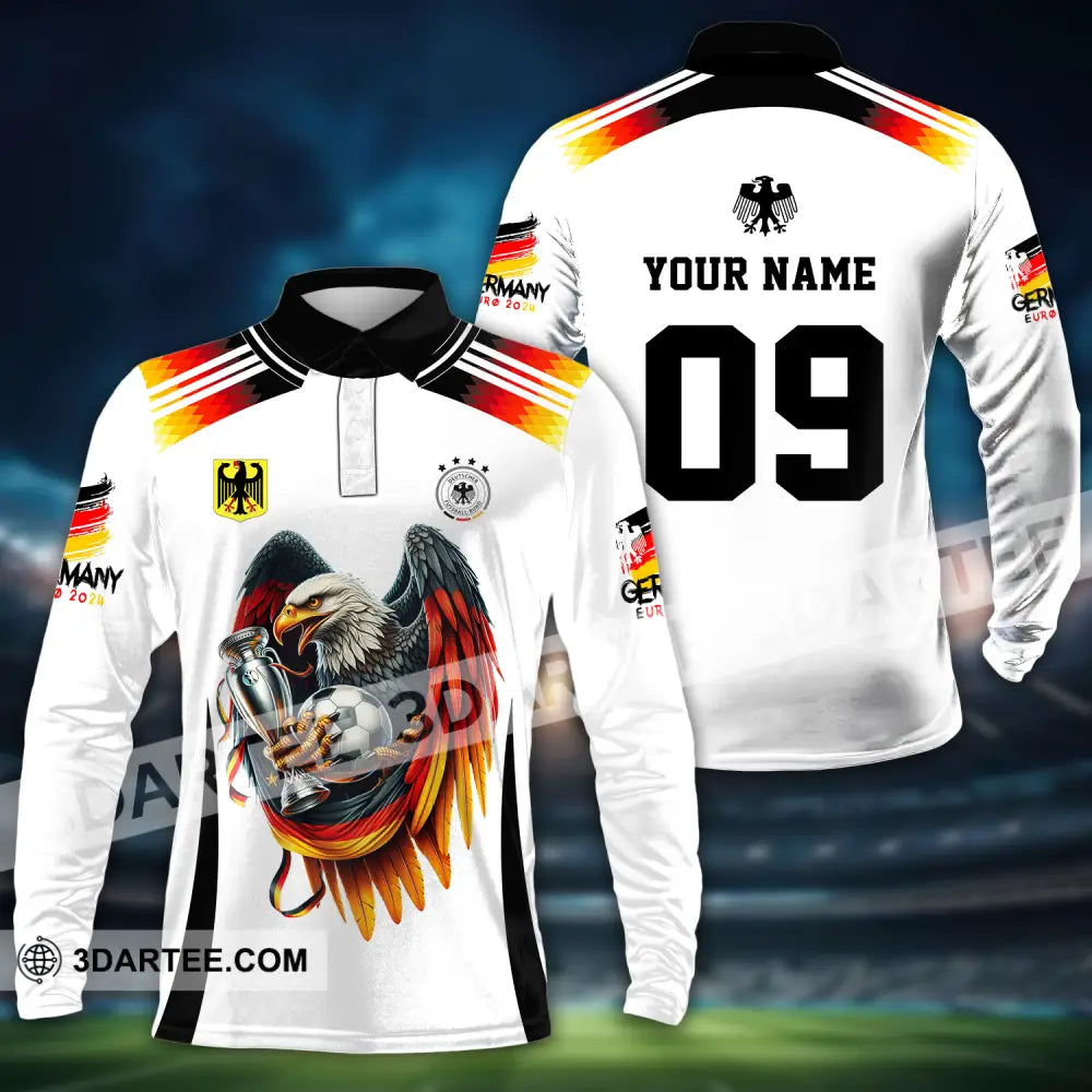 Unisex Shirt - Custom Name And Number Euro 2024 National Team Germany Eagle Hugs The Ball Long