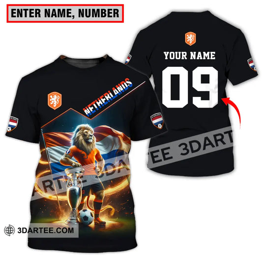 Unisex Shirt - Custom Name And Number Euro 2024 National Team Netherlands Lion T-Shirt