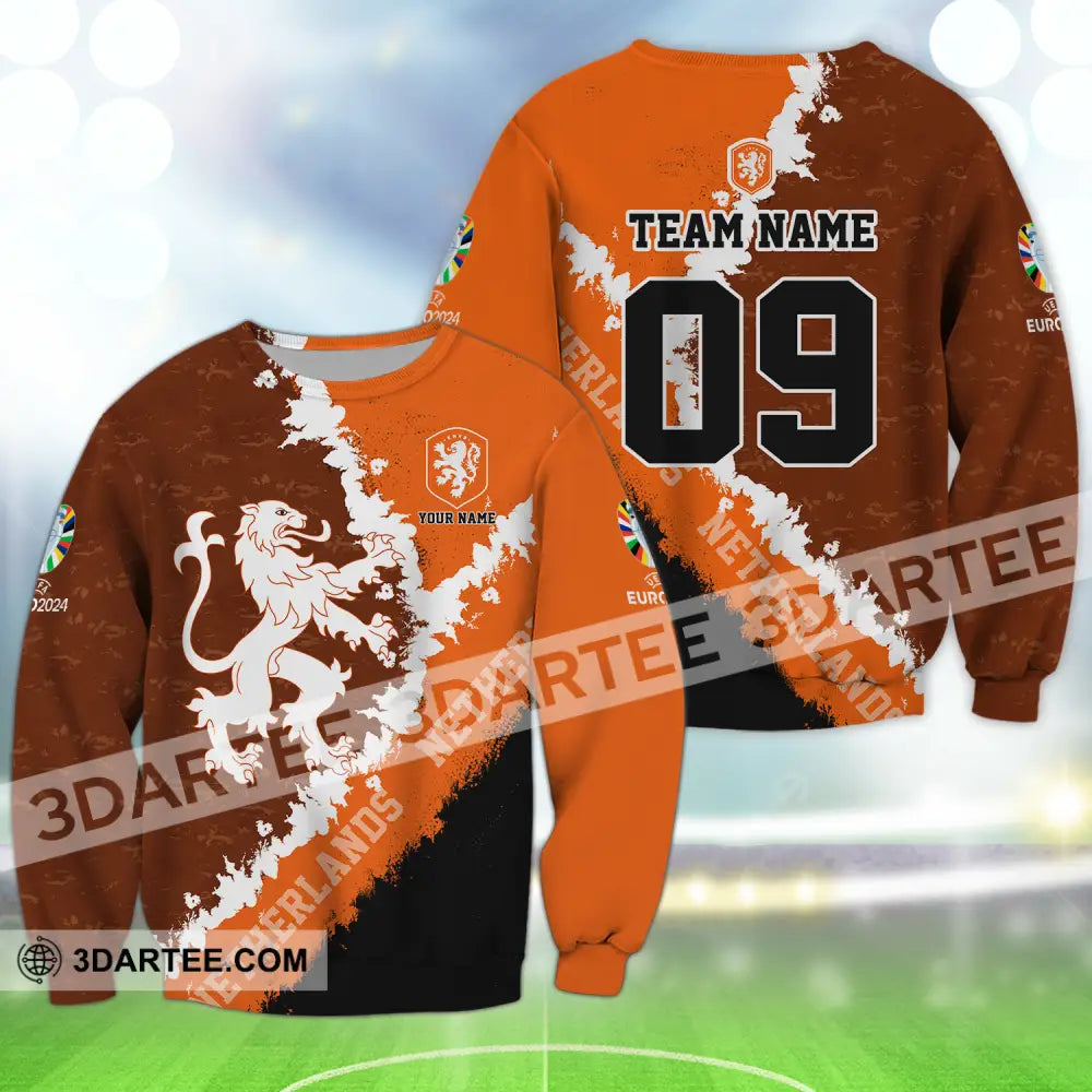 Unisex Shirt - Custom Name And Number Euro 2024 National Team Netherlands Long Sleeve / S T-Shirt