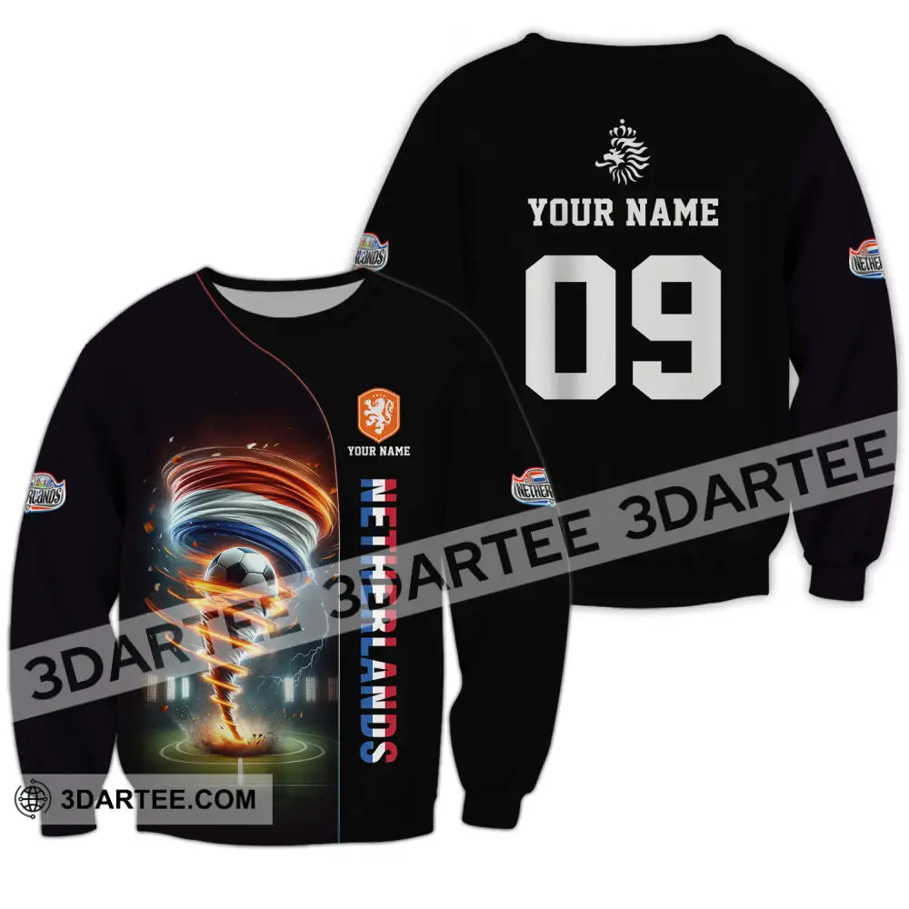 Unisex Shirt - Custom Name And Number Euro 2024 National Team Netherlands Tornado Long Sleeve / S