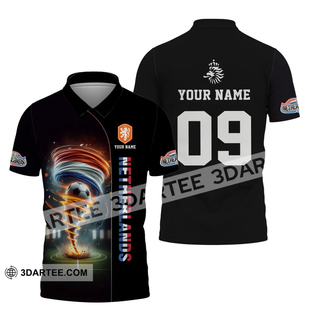 Unisex Shirt - Custom Name And Number Euro 2024 National Team Netherlands Tornado Polo / S T-Shirt