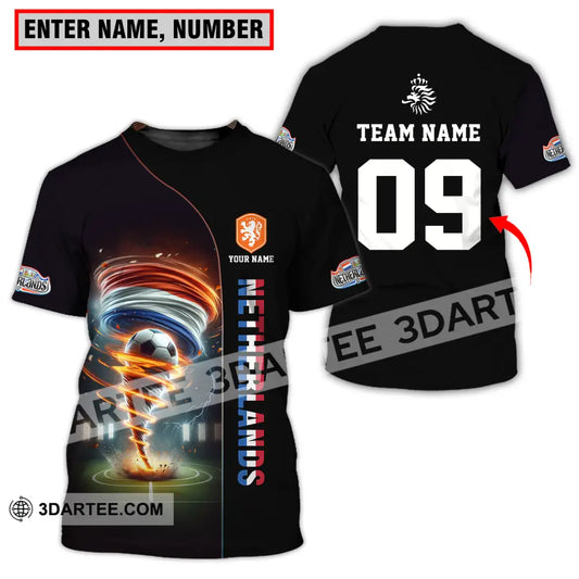 Unisex Shirt - Custom Name And Number Euro 2024 National Team Netherlands Tornado T-Shirt