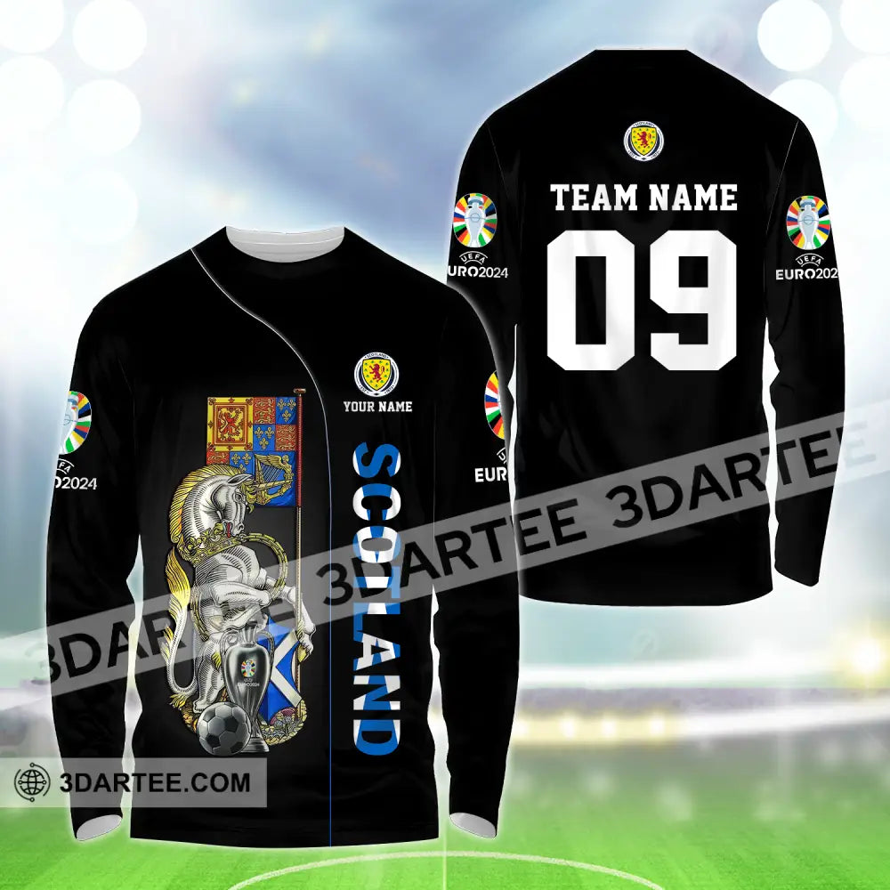 Unisex Shirt - Custom Name And Number Euro 2024 National Team Scotland Long Sleeve / S T-Shirt