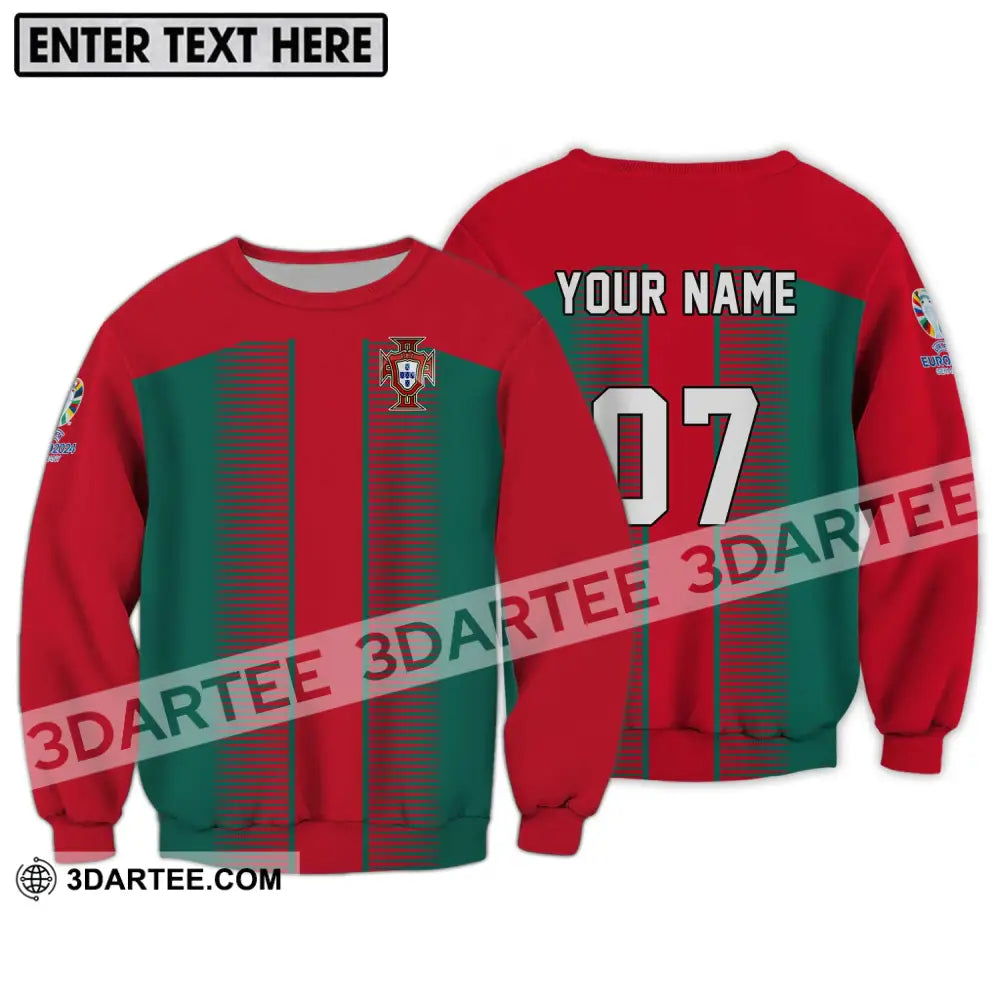 Unisex Shirt - Custom Name And Number Euro 2024 Portugal National Team Long Sleeve / S T-Shirt