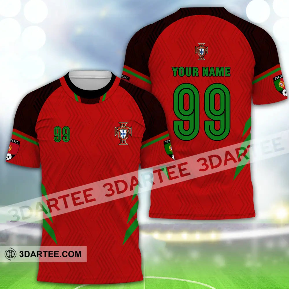 Unisex Shirt - Custom Name And Number Euro 2024 Portugal National Team Red T-Shirt / S T-Shirt