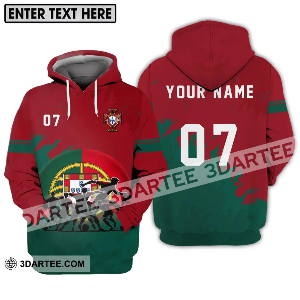 Unisex Shirt - Custom Name And Number Euro 2024 Portugal Team Hoodie / S T-Shirt