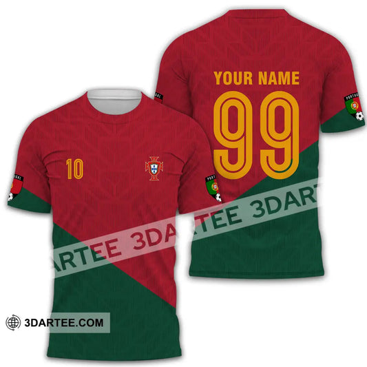 Unisex Shirt - Custom Name And Number Euro 2024 Red Green Portugal National Team T-Shirt / S T-Shirt