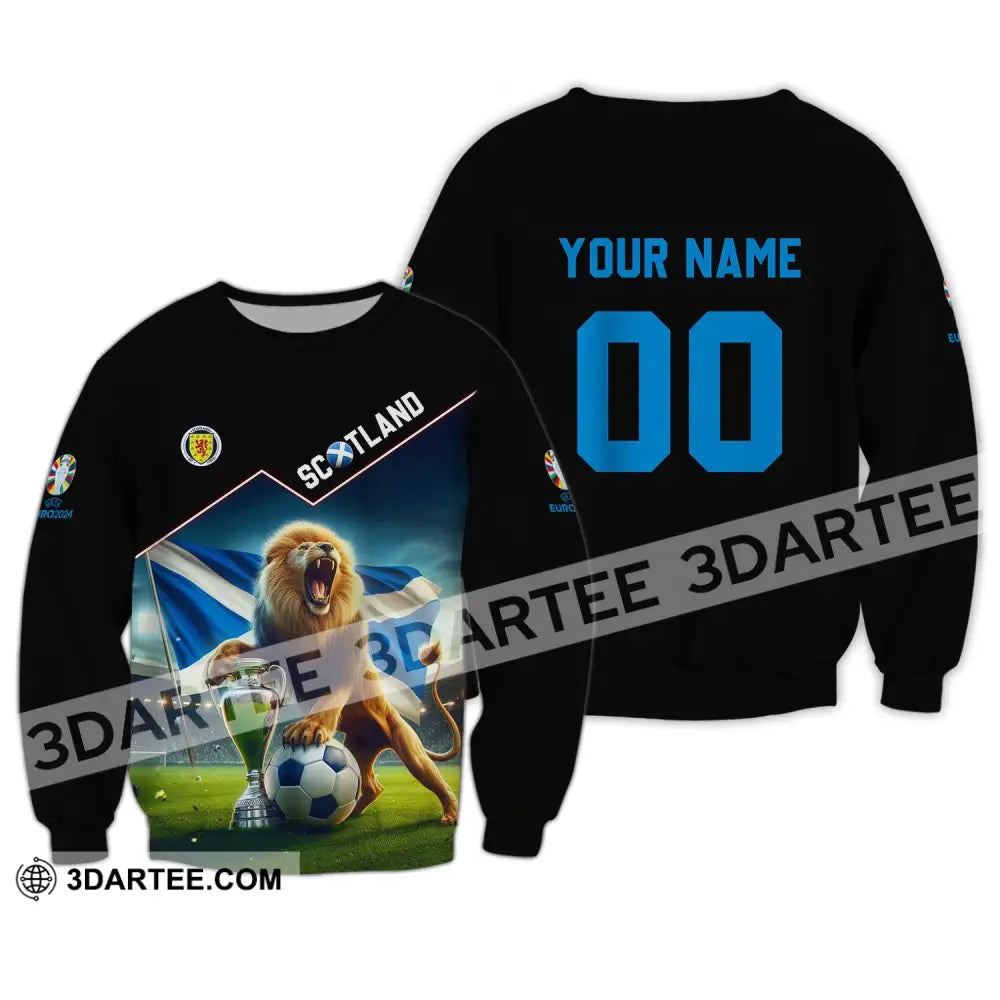 Unisex Shirt - Custom Name And Number Euro 2024 Scotland Team Lover Lion Long Sleeve / S T-Shirt