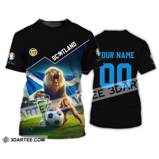 Unisex Shirt - Custom Name And Number Euro 2024 Scotland Team Lover Lion T-Shirt / S T-Shirt