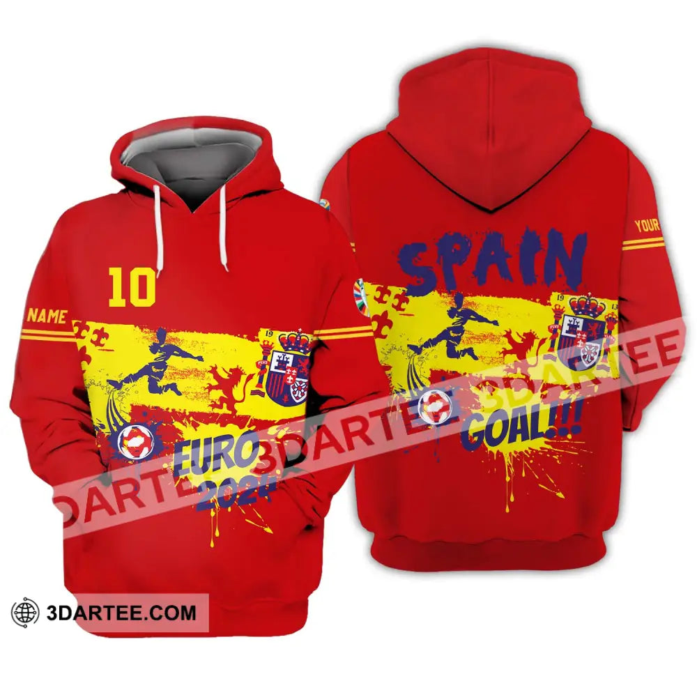 Unisex Shirt - Custom Name And Number Euro 2024 Spain Goal! Hoodie / S T-Shirt