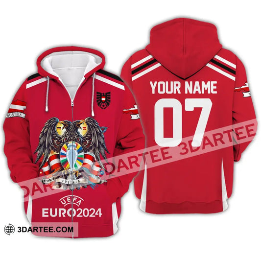 Unisex Shirt - Custom Name And Number Euro 2024 Sport Australia National Team Zipper Hoodie / S