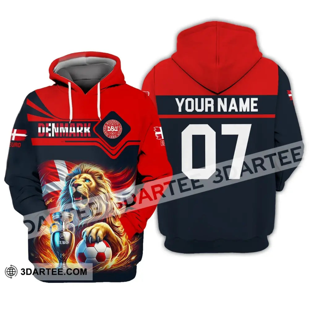 Unisex Shirt - Custom Name And Number Euro 2024 Sport Denmark Team Hoodie / S T-Shirt