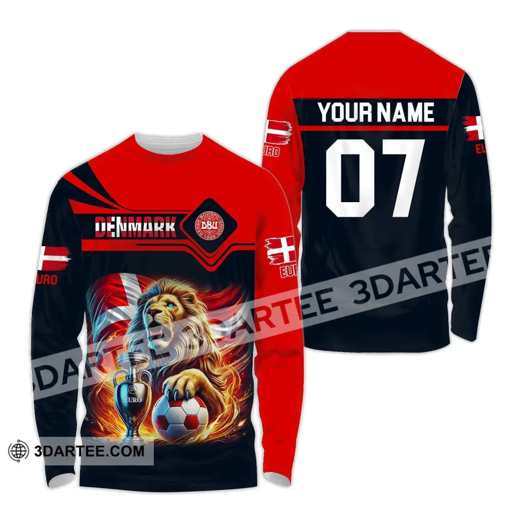 Unisex Shirt - Custom Name And Number Euro 2024 Sport Denmark Team Long Sleeve / S T-Shirt