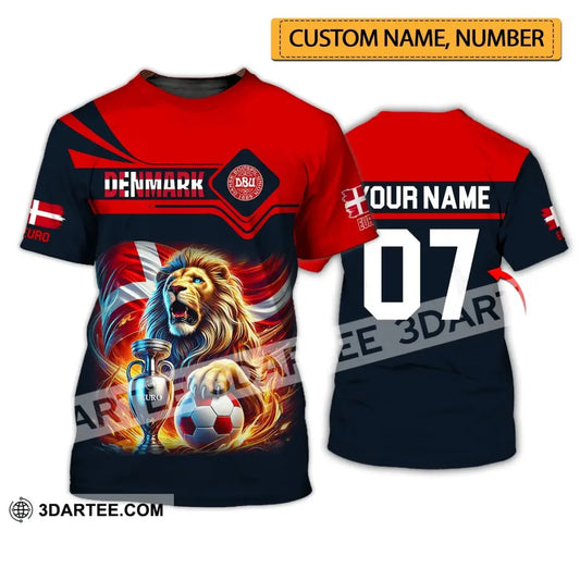 Unisex Shirt - Custom Name And Number Euro 2024 Sport Denmark Team T-Shirt