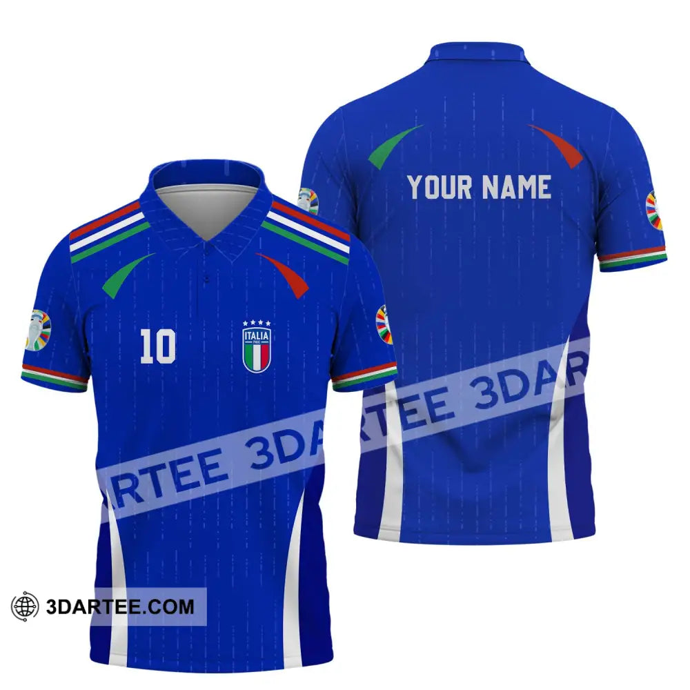 Unisex Shirt - Custom Name And Number Euro 2024 Team Italy Polo / S T-Shirt