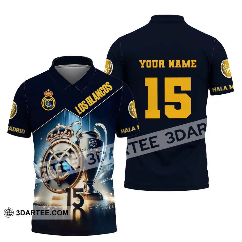 Unisex Shirt Custom Name And Number Football Euro 2024 Los Blancos Hala Madrid Polo / S T-Shirt