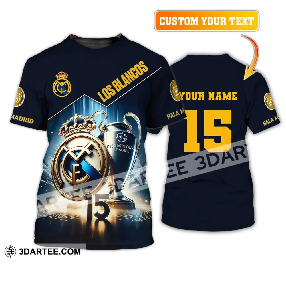 Unisex Shirt Custom Name And Number Football Euro 2024 Los Blancos Hala Madrid T-Shirt