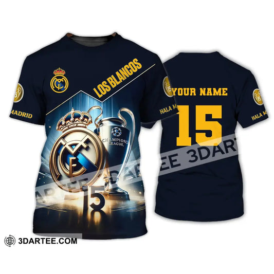 Unisex Shirt Custom Name And Number Football Euro 2024 Los Blancos Hala Madrid T-Shirt / S