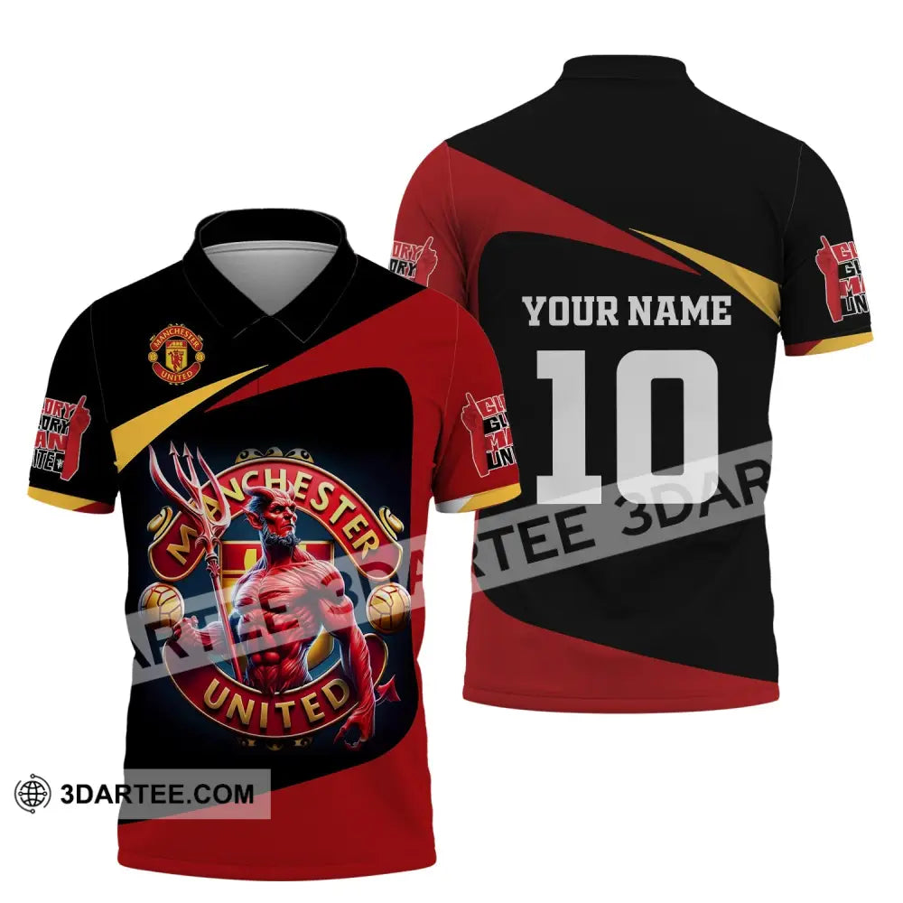 Unisex Shirt Custom Name And Number Football Euro 2024 Manchester United Polo Long Sleeve / S