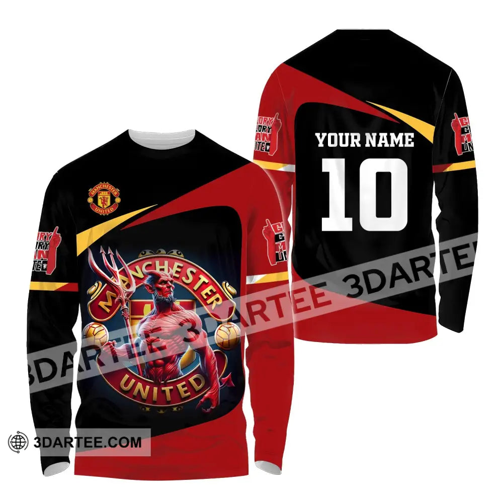 Unisex Shirt Custom Name And Number Football Euro 2024 Manchester United Polo Long Sleeve / S