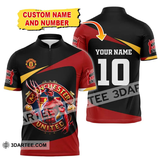 Unisex Shirt Custom Name And Number Football Euro 2024 Manchester United Polo Long Sleeve T-Shirt