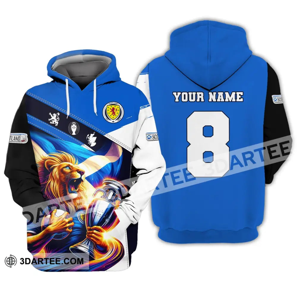 Unisex Shirt Custom Name And Number Football Scotland Polo Long Sleeve Euro 2024 Hoodie / S T-Shirt