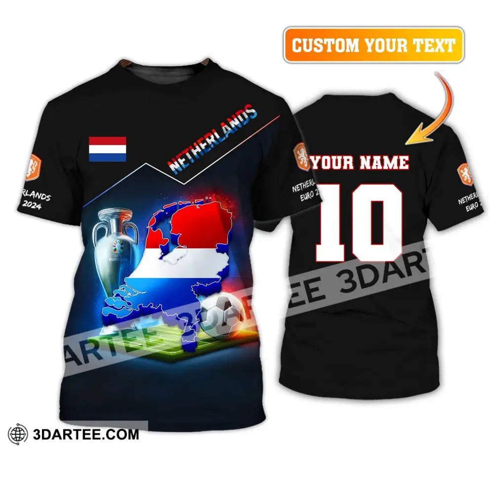 Unisex Shirt Custom Name And Number Football T-Shirt Euro 2024 Netherlands Polo Long Sleeve