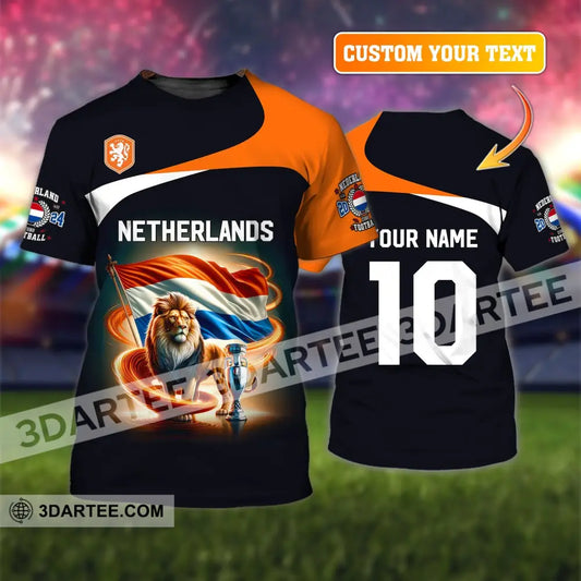 Unisex Shirt Custom Name And Number Football T-Shirt Euro 2024 Netherlands Polo Long Sleeve