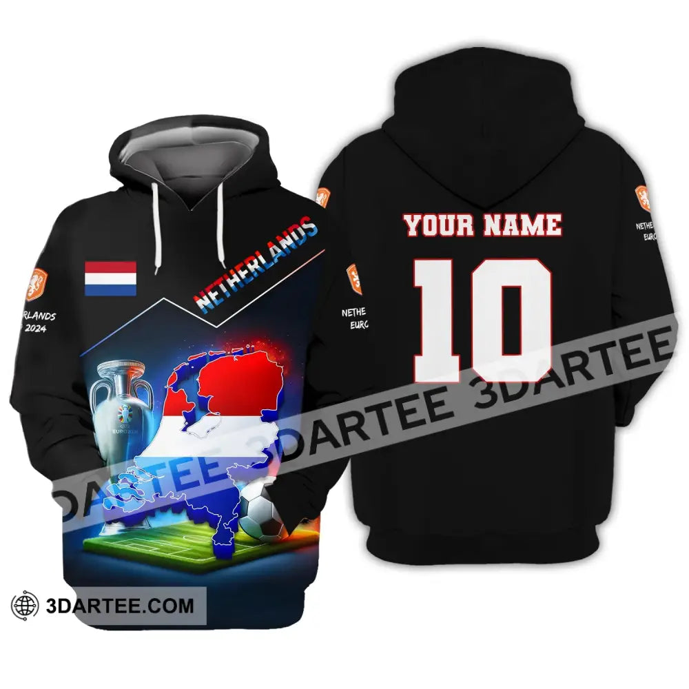 Unisex Shirt Custom Name And Number Football T-Shirt Euro 2024 Netherlands Polo Long Sleeve Hoodie