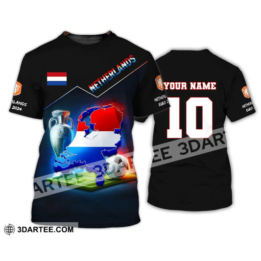 Unisex Shirt Custom Name And Number Football T-Shirt Euro 2024 Netherlands Polo Long Sleeve / S